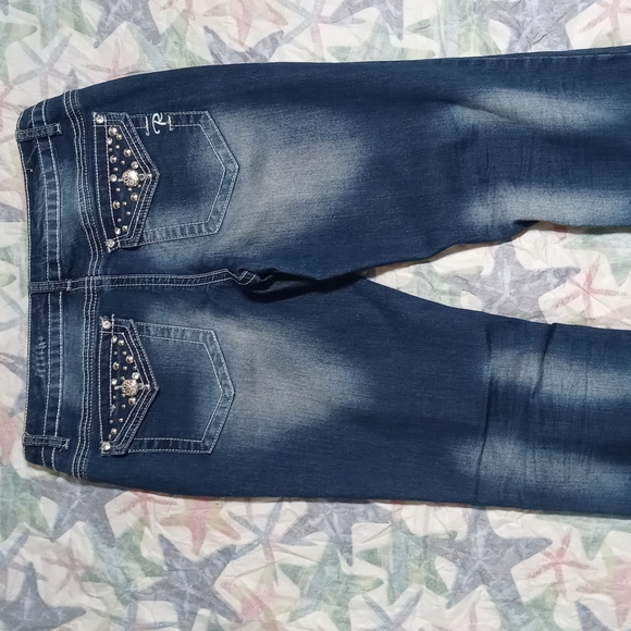 Revolution by Revolt Juniors Crystal Boot cut Jeans size 13 - Picture 11 of 16